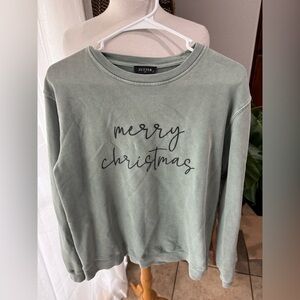 Merry Christmas Zuter Green Crew Neck Sweatshirt